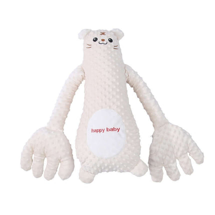 Infant Remote Controlled Cartoon Soothing Sleep Pillow featuring a soft, plush design with cute facial features and large hands.