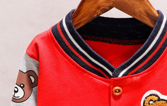 Infant Tops Boys Thin Jackets red casual outerwear.