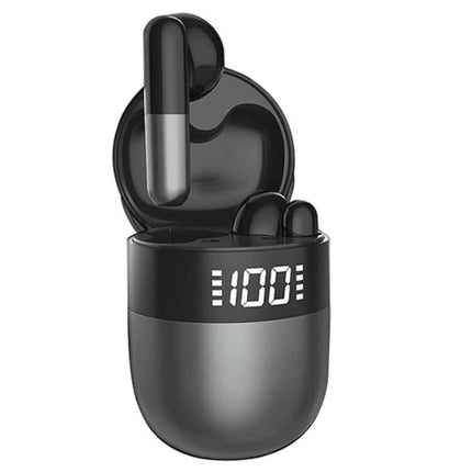 j28 tws wireless bluetooth earphones with led display front view