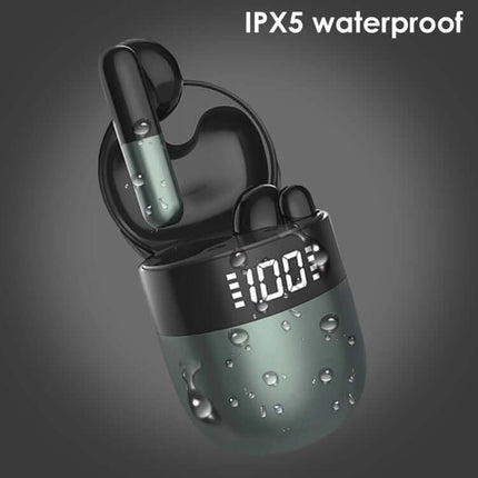 j28 tws wireless bluetooth earphones with led display microphone