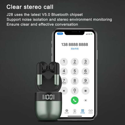 j28 tws wireless bluetooth earphones with led display good