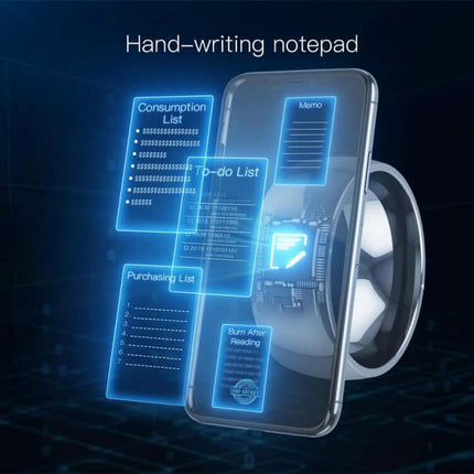 JAKCOM R4 Smart Ring Multifunctional Wearable displayed with a smartphone showing a notepad with lists and memos.
