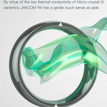 JAKCOM R4 Smart Ring Multifunctional Wearable showcasing its gentle touch and micro-crystal Zr ceramics design.