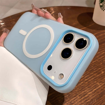 Jelly Magnetic Two-in-One Frosted Drop-Proof Phone Case in light blue with camera cutout.
