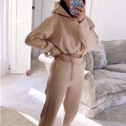 Jogging Suits Women 2 Piece Tracksuits Sportswear Set long pants.