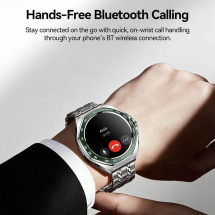 JOYROOM JR-FV2 Pro Venture Series Smart Watch displaying hands-free Bluetooth calling feature on a wrist.