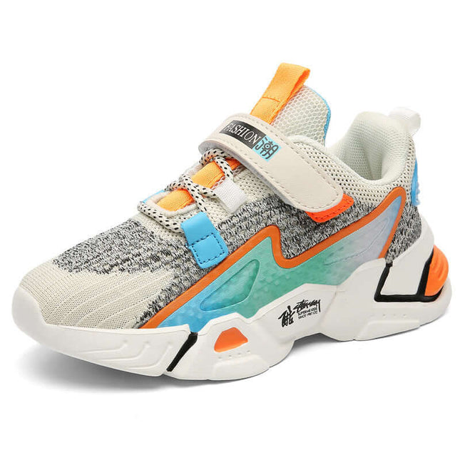 Kids Flying Knit Sneakers Lightweight Breathable Shoes beige