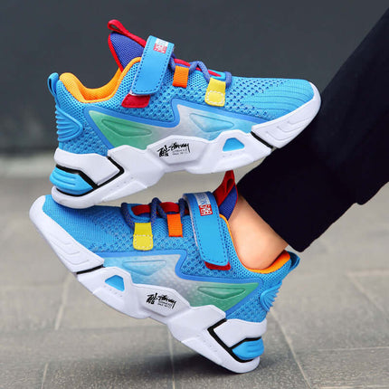 Kids Flying Knit Sneakers Lightweight Breathable Shoes blue