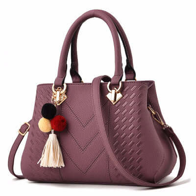 Ladies Luxury Crossbody Handbag red color option.