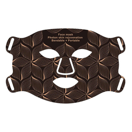 LED Silicone Face Neck Mask Light Therapy Apparatus in a floral design for skin rejuvenation and portability.