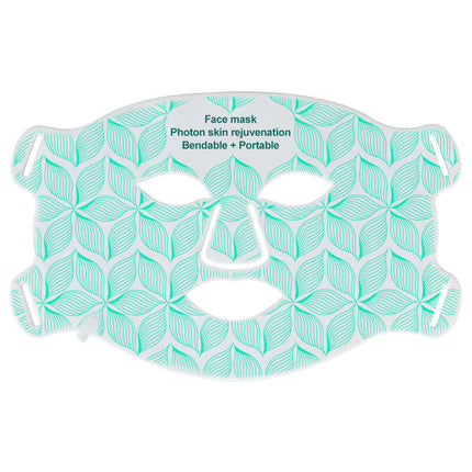 LED Silicone Face Neck Mask Light Therapy Apparatus featuring a bendable and portable design for photon skin rejuvenation.