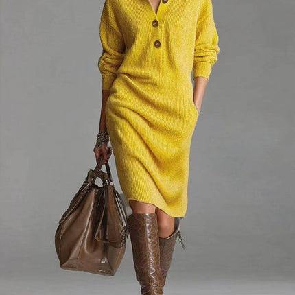 Long Sleeved Sweater Dress women autumn clothing.