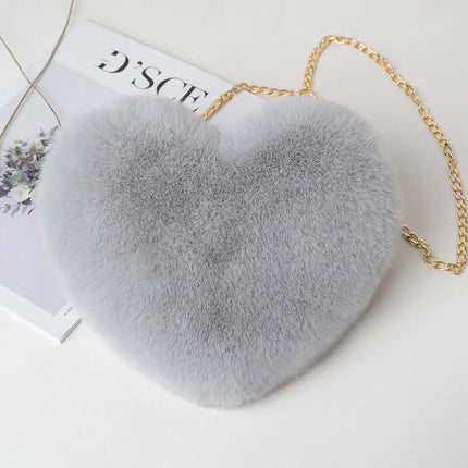 Love Bags For Women Plush Chain Shoulder Bags Valentine Day Party Bag three dimensional outer bag.
