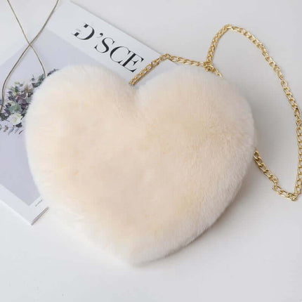Love Bags For Women Plush Chain Shoulder Bags Valentine Day Party Bag solid color processing.
