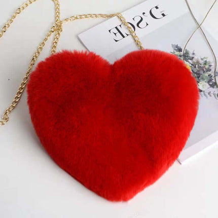 Love Bags For Women Plush Chain Shoulder Bags Valentine Day Party Bag medium size profile.