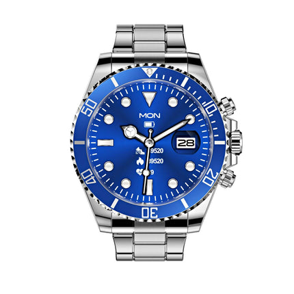 Luxury Green Water Ghost Smartwatch for Men - Stainless Steel Waterproof Fitness Tracker, Bluetooth Call & Heart Rate Monitor