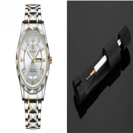 Luxury Business Quartz Watch Waterproof Calendar beside watch adjustment tool