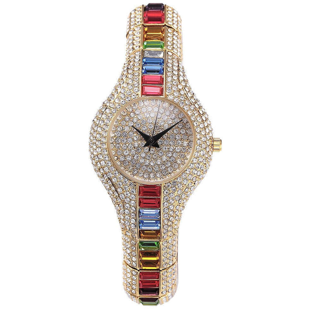 Luxury Diamond Gemstone Fashion Watch For Women side profile