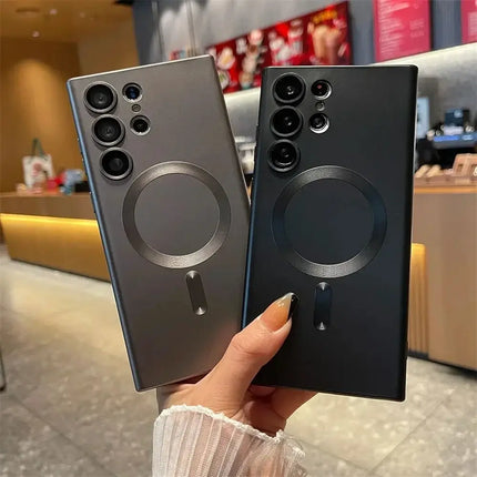 Luxury Matte Magnetic Case for Samsung Phones TPU soft cover