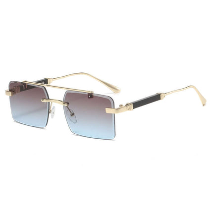 Luxury Mens Double Beam Square Square Sunglasses square rivet