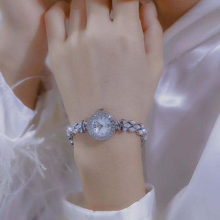 Luxury Starry Zircon Mermaid Watch for Women front view