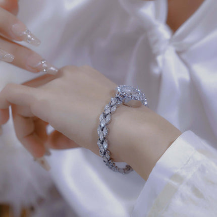 Luxury Starry Zircon Mermaid Watch for Women gold color version