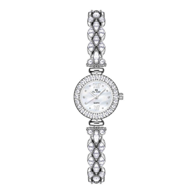 Luxury Starry Zircon Mermaid Watch for Women silver tone version