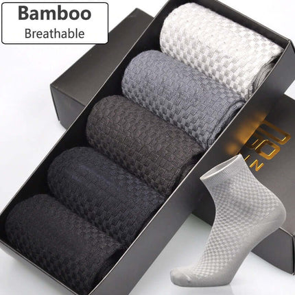 Men Bamboo Fiber Business Socks Breathable Comfort front view