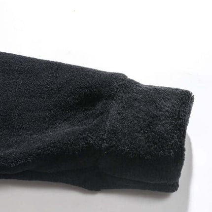 Men Casual Coral Fleece Hooded Sweatshirt Jacket indoor comfort