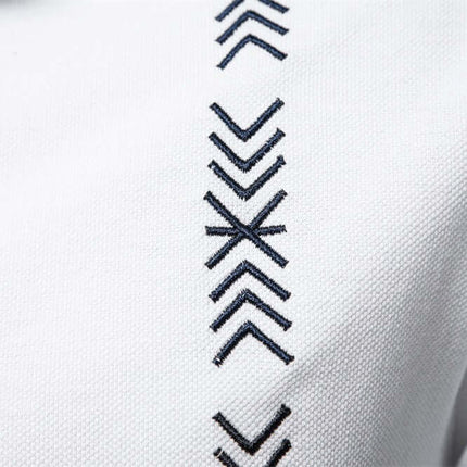 Men Casual Embroidered Breathable Short Sleeve Polo flexible sleeve cuffs design providing absolute shoulder arm mobility