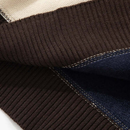 Men Half Turtleneck Plus Velvet Slim Knit Sweater velvet lining