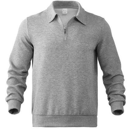 Men Half Zip Sweatshirt Lapel Long Sleeve Casual Top side angle