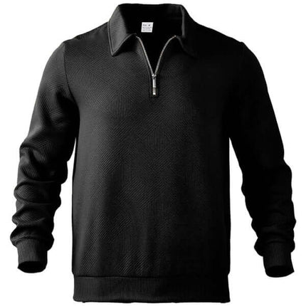 Men Half Zip Sweatshirt Lapel Long Sleeve Casual Top half zip design