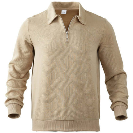 Men Half Zip Sweatshirt Lapel Long Sleeve Casual Top long sleeve detail