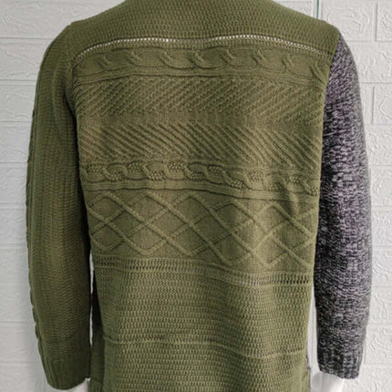 Men High Neck Knit Cardigan Sweater daily leisure