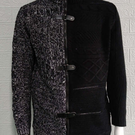 Men High Neck Knit Cardigan Sweater modern design