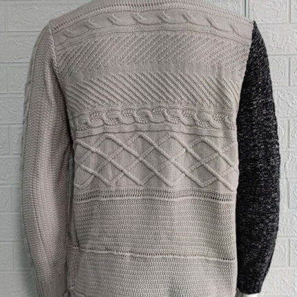 Men High Neck Knit Cardigan Sweater seasonal essential
