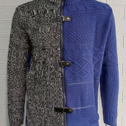 Men High Neck Knit Cardigan Sweater autumn wear