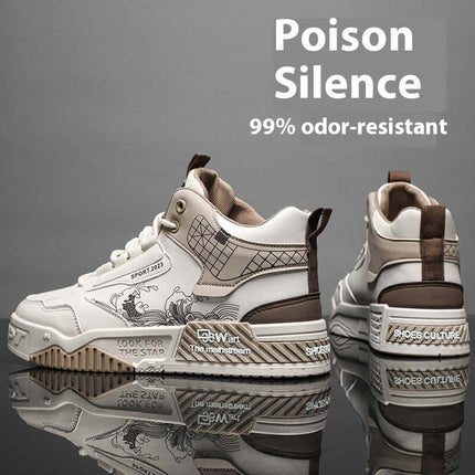 Men High Top Trendy Board Shoes Easy Wear Sports Sneakers breathable mesh