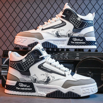 Men High Top Trendy Board Shoes Easy Wear Sports Sneakers size 44 men