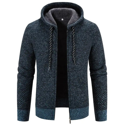 Men Knitted Hooded Jacket Y2K Korean Streetwear urban style