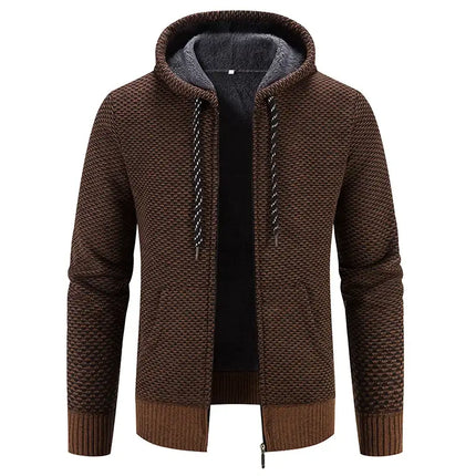 Men Knitted Hooded Jacket Y2K Korean Streetwear modern design
