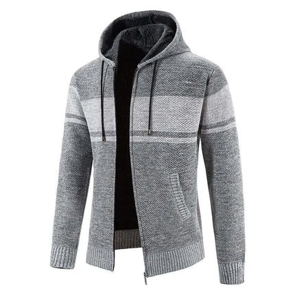 Men Knitted Hooded Jacket Y2K Korean Streetwear street look