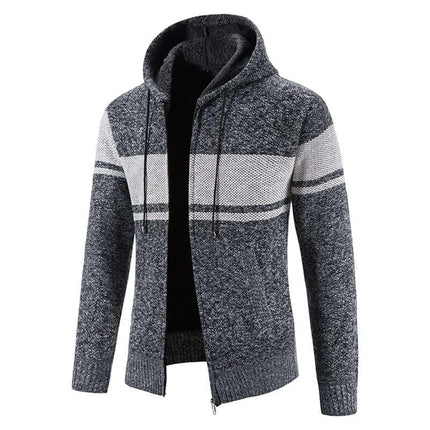 Men Knitted Hooded Jacket Y2K Korean Streetwear layered wear