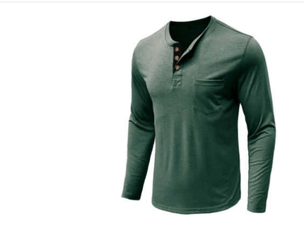 Men Long Sleeve Round Neck T-Shirt Casual Pullover Top size S tailored with 61cm sleeves and a 72cm clothing length.