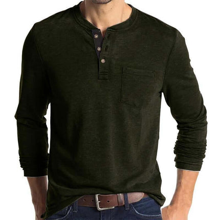 Men Long Sleeve Round Neck T-Shirt Casual Pullover Top size XXL finalizing specifications with an 80cm tall torso structure.