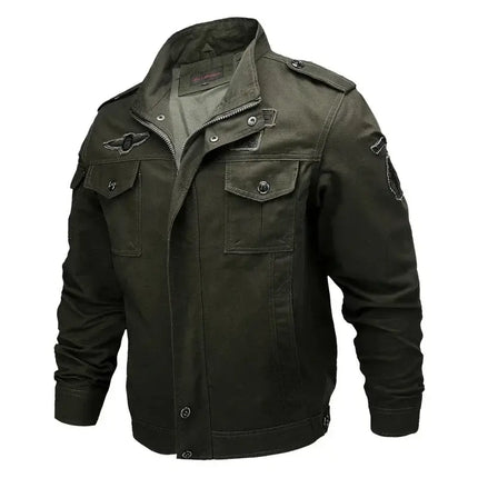 Men Military Embroidered Bomber Jacket Stand Collar autumn outfit