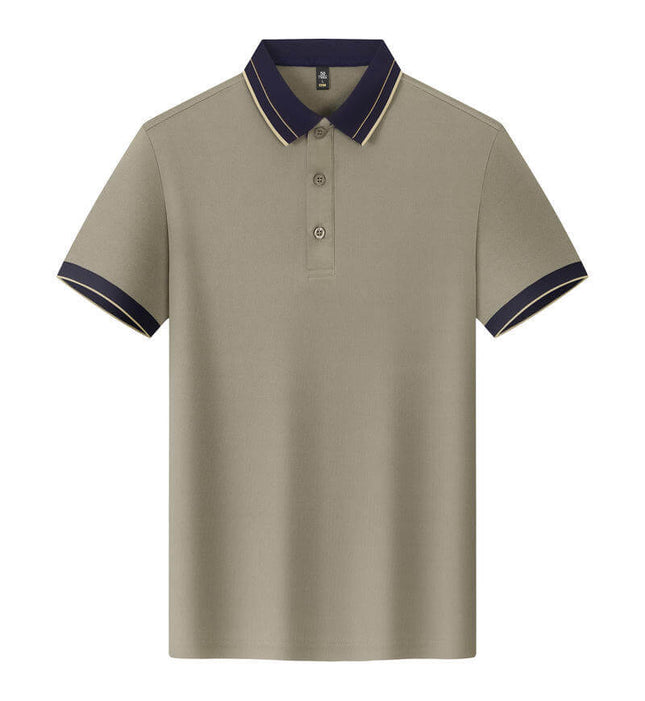Men Polo Shirt Lapel Collar Short Sleeve Uniform Top crisp premium white polyester male staff attire layout