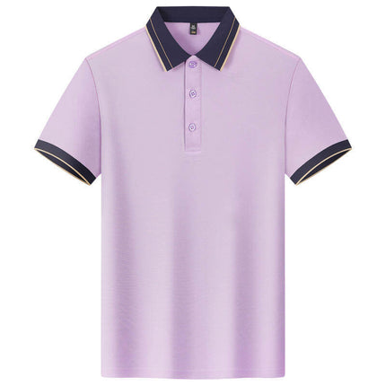 Men Polo Shirt Lapel Collar Short Sleeve Uniform Top sharp tactical solid black men's promotional team polo