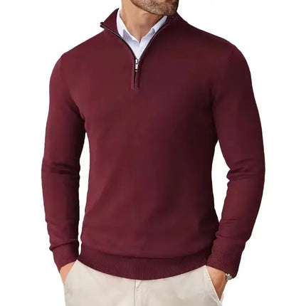 Men Slim Fit Quarter Zip Lightweight Knit Sweater casual streetwear look